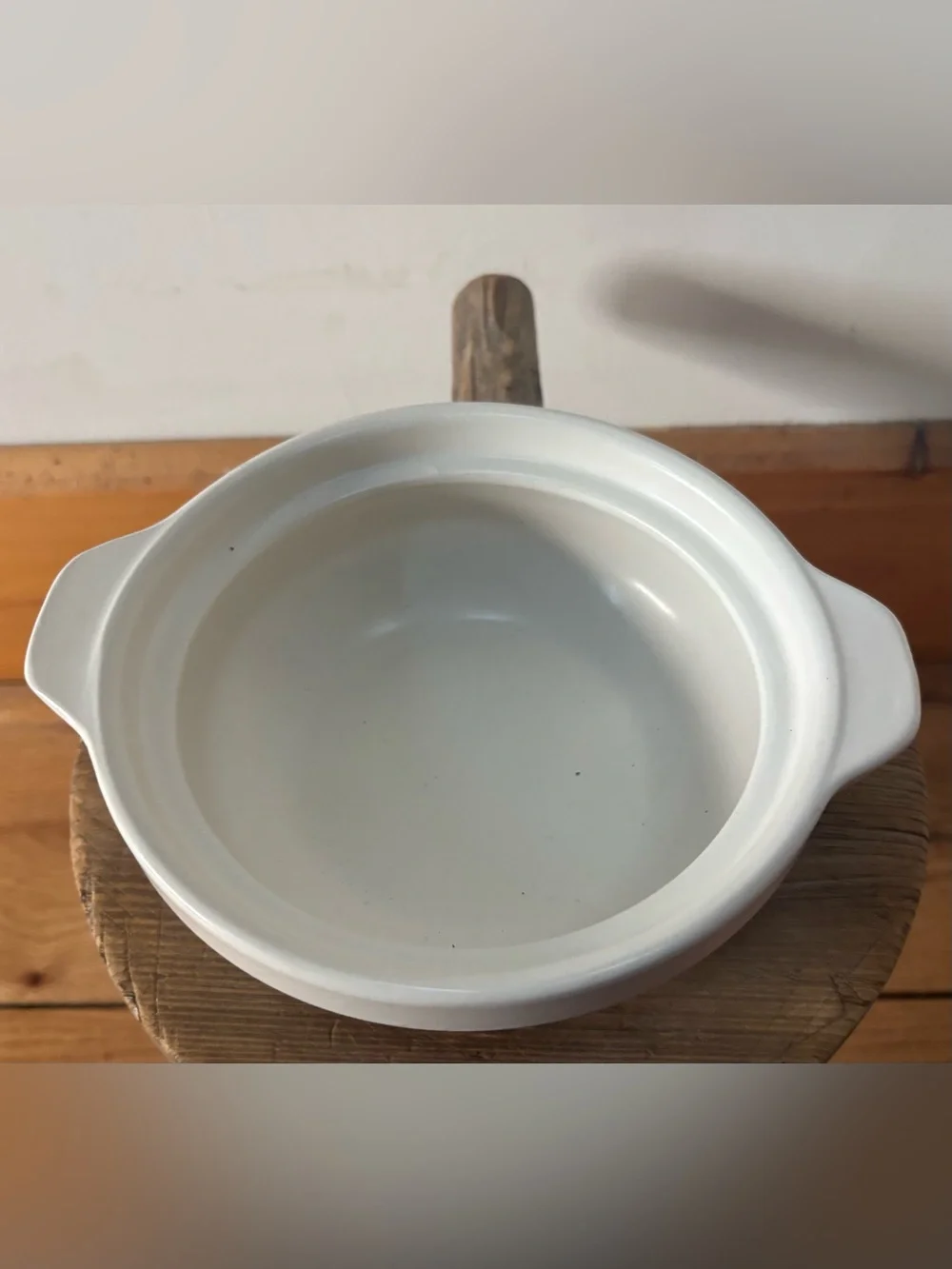 White Ceramic Japanese Donabe Covered Dish